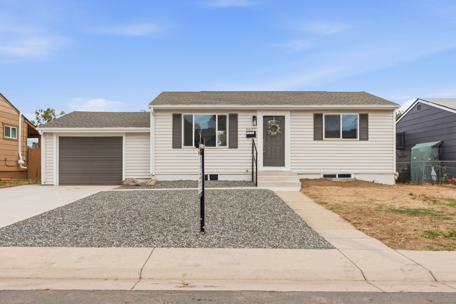 The same home after Media Home Tours editing, with a blue sky, straight lines and balanced color